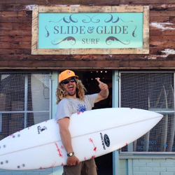 Another happy Slide and Glide customer with his brand new custom Escape board